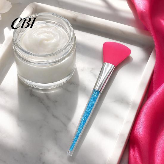 Reusable Silicone Mask Brush Face Applicator Brush, Facial Mud with Non-Slip Precise Skincare Rhinestone Handle, Hairless Clay Tools