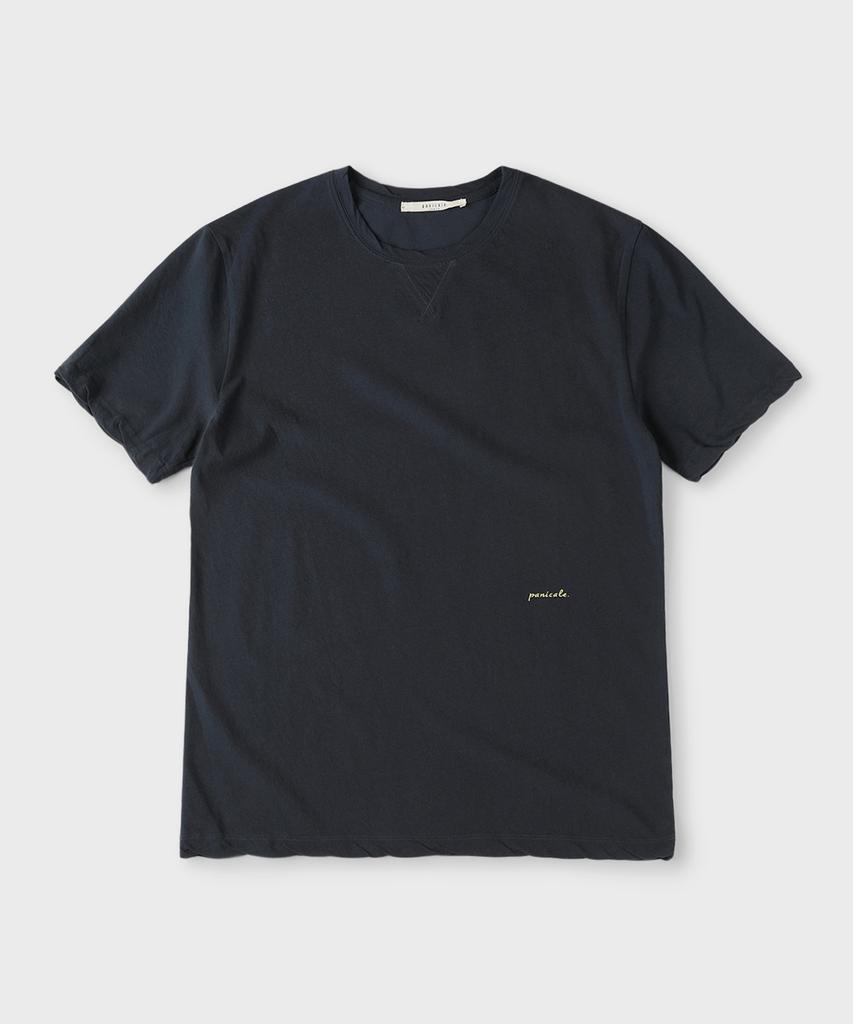 PANICALE Navy Vintage Washed Logo T-Shirt