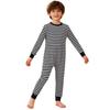 Tuta a righe unisex per bambini con bisogni speciali, abbigliamento adattivo, manica lunga, lunghezza intera, anti-strappo sulla schiena, cerniera invisibile
