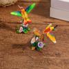 Vanity Ring Earring Storage Box with Bird Shape, Hinged Alloy Body and Flower Base for Dresser Display Use Value