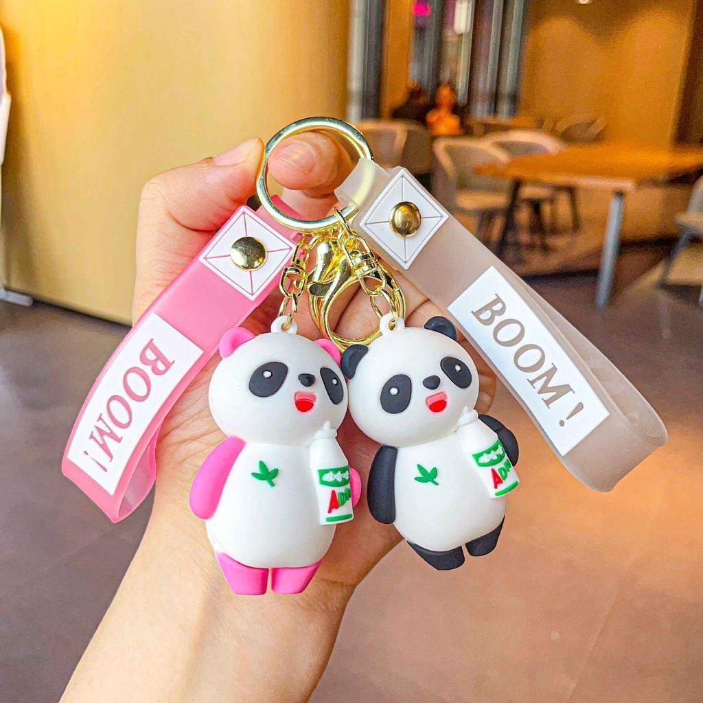 Soft Silicone Panda Keychain Plush Adorable Bag Accessory And Gift