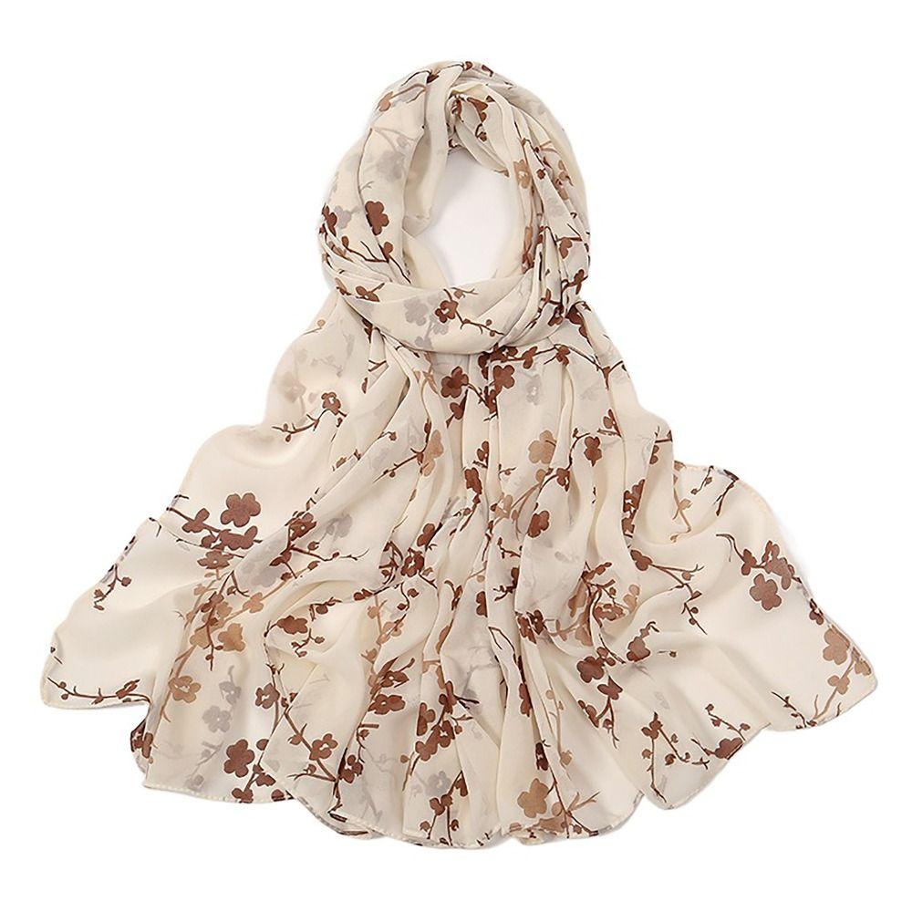 Skin-friendly Long Shawl Chiffon Printing Pashmina Light Luxury Wrap Hijab  for Woman