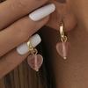 Stylish Heart Pink Crystal Earrings For Women Creative Jewelry Fashion