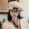 Bow Beret Women's Autumn and Winter New Versatile Hat Big Head Circumference Shows the Face Small Painter Hat Tide