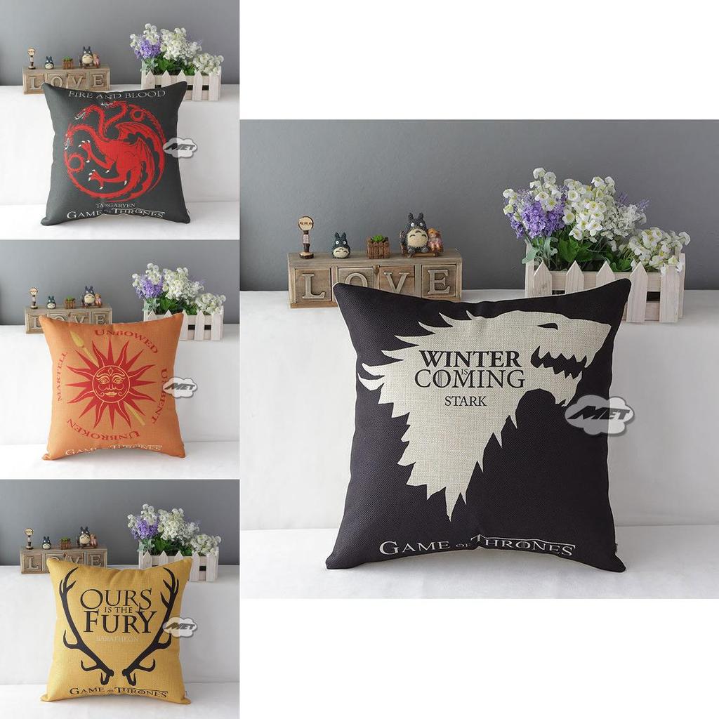 Luxurious Game Of Thrones Cotton Linen Pillow Case Waist Throw Cushion Covers For Home Decor