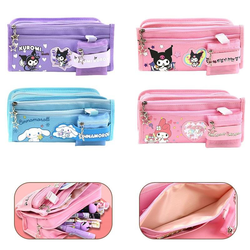 Sanrio Melody Kuromi Canvas Pencil Case Coin Purse For Students