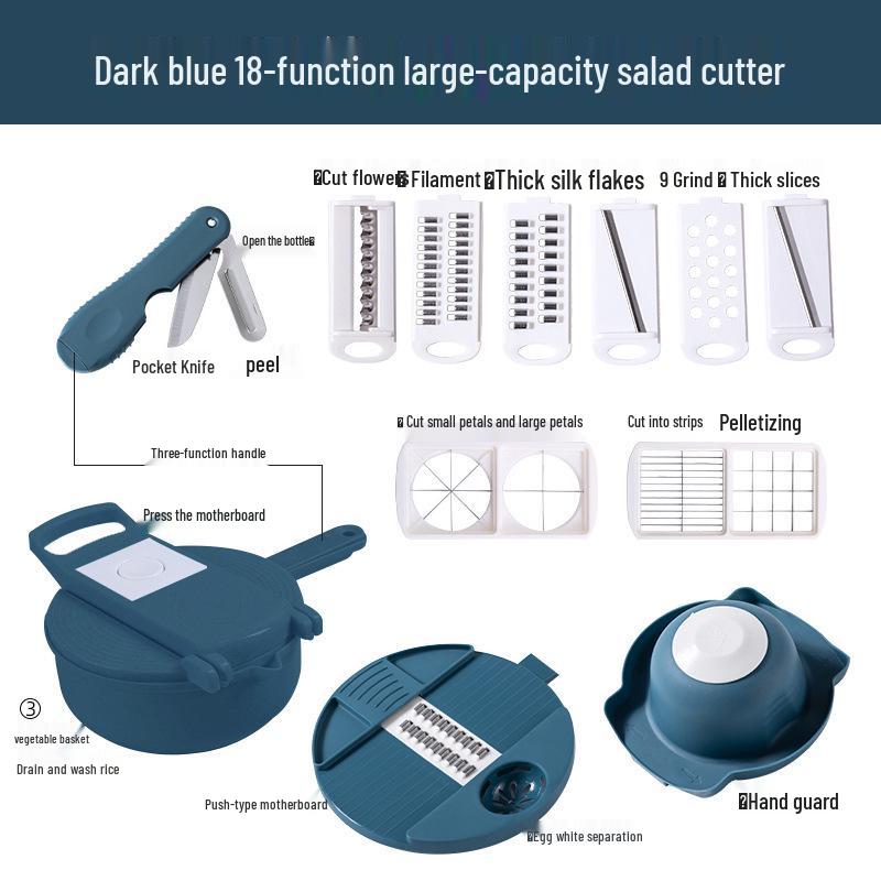Multifunctional Kitchen Vegetable & Potato Slicer, Grater, Peeler, and Julienne Cutter