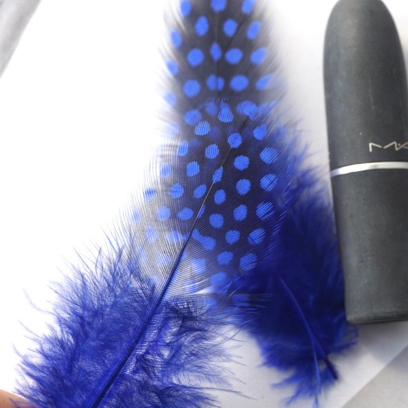 50Pcs Pearl Chicken Feather Polka Dots Feather Cat Teaser Stick Accessories Colored Polka Dots Pheasant Hair Handmade Decorative Material