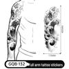 Adesivo Tatuaggio Completo per Braccio Uomo: Design Realistico Impermeabile, Motivo Tigre e Teschio