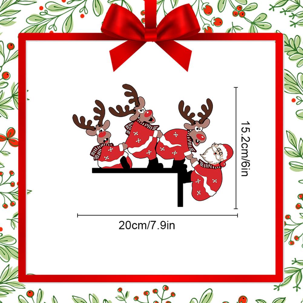 Wooden Christmas Door Top Corner Decor, Xmas Door Corner Sign, Funny Holiday Home Door Frame Party Creative Ornament For Home Window Door Wall