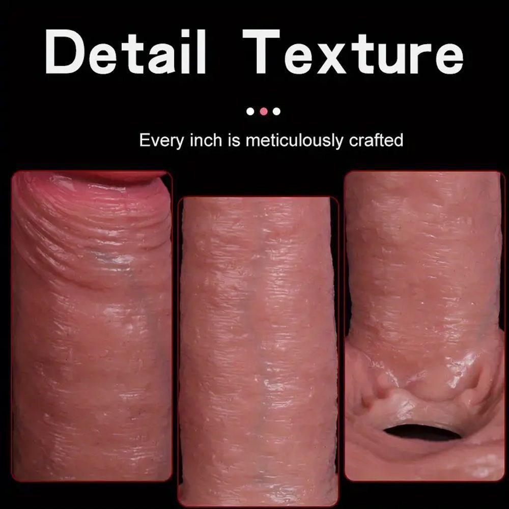 Real Veins Soft Penis Sleeve Penis Extender Liquid Silicone Condoms Delay Ejaculation Sex Toys For Men Dick Enlargement Longer
