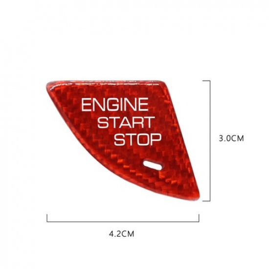Luxury Red Carbon Fiber Car Start Button Sticker Decal For Cadillac ATS 2013-19
