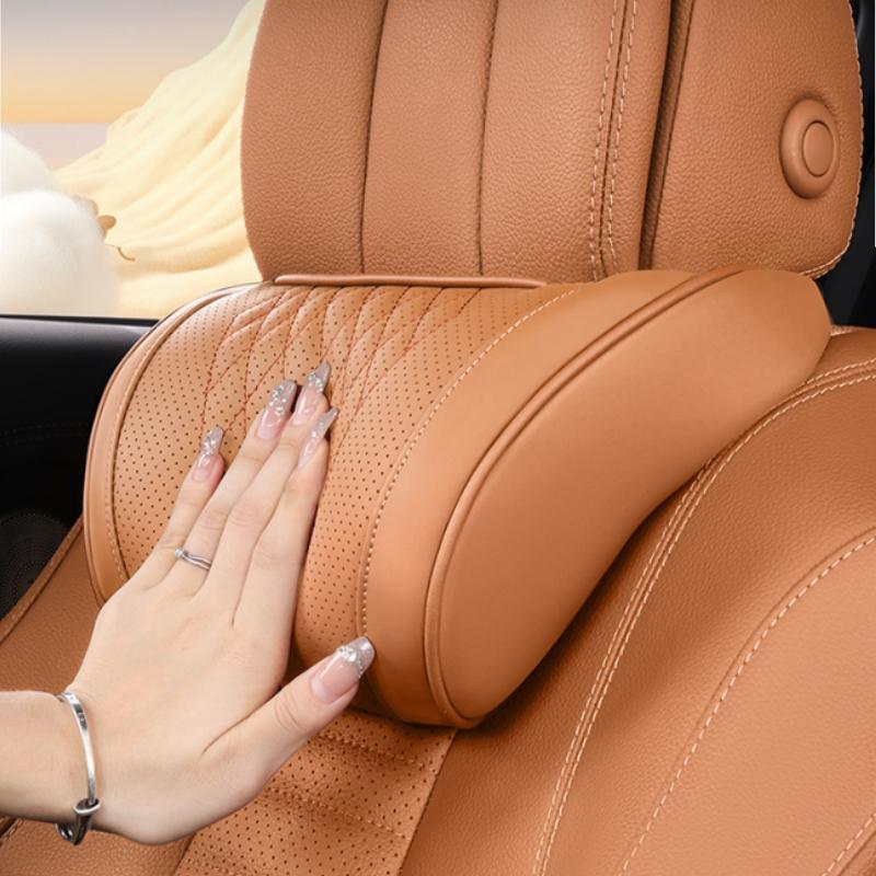 Luxury Napa Headrest Pillow - Ultra-Soft Breathable Design, Memory Cotton Neck Protection Pillow Car Seat Lumbar Support Cushion
