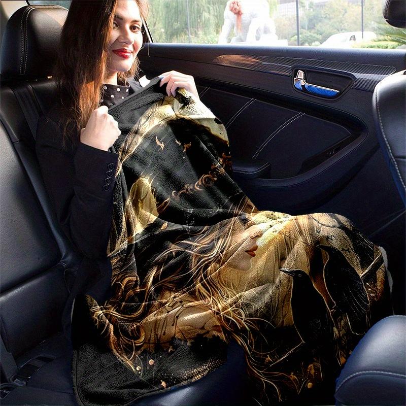 1pc Witch's Moonlit Journey Home Decor Blanket Gift for Room Bedroom,Living Room, Travel, Camping, Car Blankets