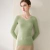 2026 Le Ka Sha Women's 100% Pure Cashmere Striped V-Neck Long Sleeve Knit Pullover