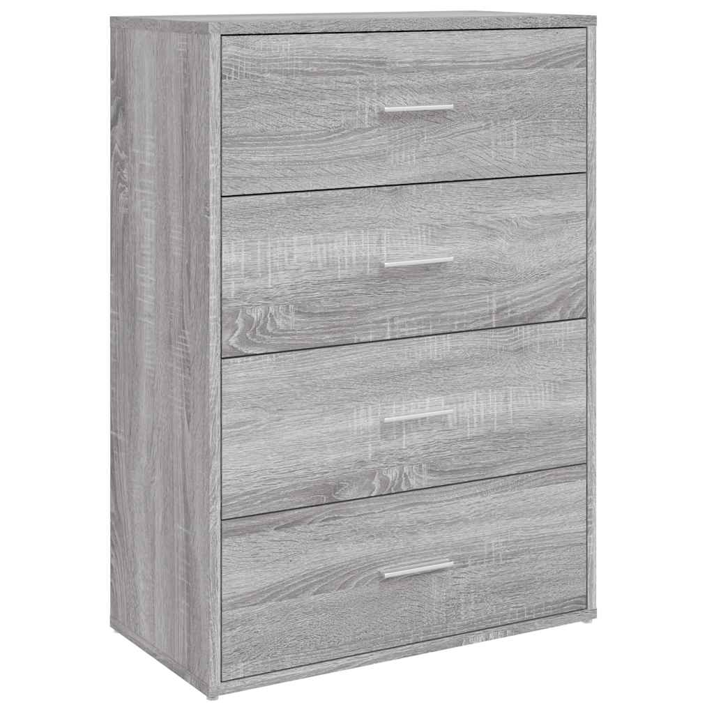 Vidaxl Chest of Drawers, Sonoma Oak Grey, 60X31X84 Cm, Wood-Based Material