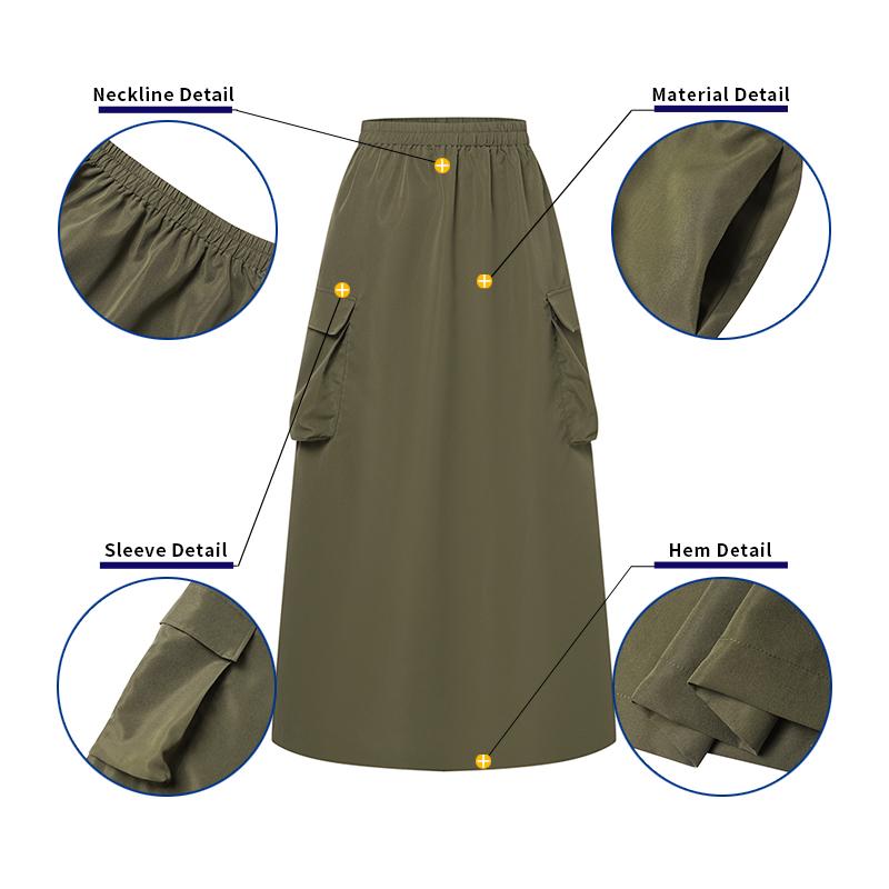 Women's Midi Elastic Waist Head Pockets Pockets Loose Solid Color Half Skirt