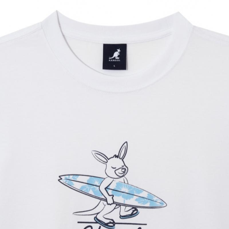 KANGOL Surf Graphic T shirT 2825 whiTe