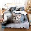 Cute Dog Cat 3D Print Bedding Set Comfortable Skin-Friendly Lovey Therapeutic Twin King Duvet Cover Set For Kids Boys Girls Gift