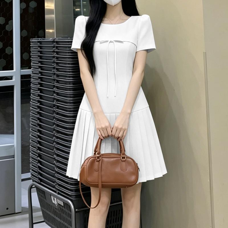 ZANZEA Women Casual Round Neck Solid Color Short Sleeve Dress