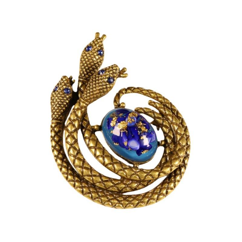 Brooch Stud Earrings, Light Luxury Retro Personalized Design High-end Set