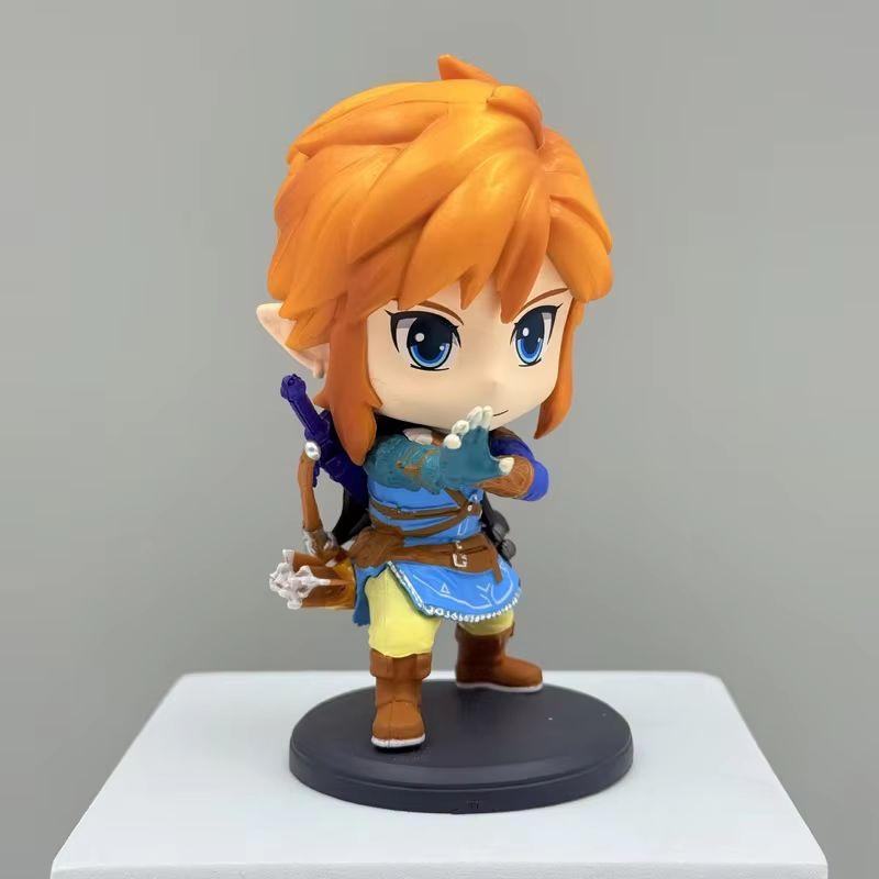 Anime The Legend OfZelda Mini Figures Link Cute Sitting Pose Statue Desktop Decoration Car Ornament Model Toys Surprise Gifts