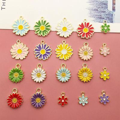 Alloy Flower Petal Jewelry Accessories: DIY Earrings, Phone Chain, Oil Drip Pendant