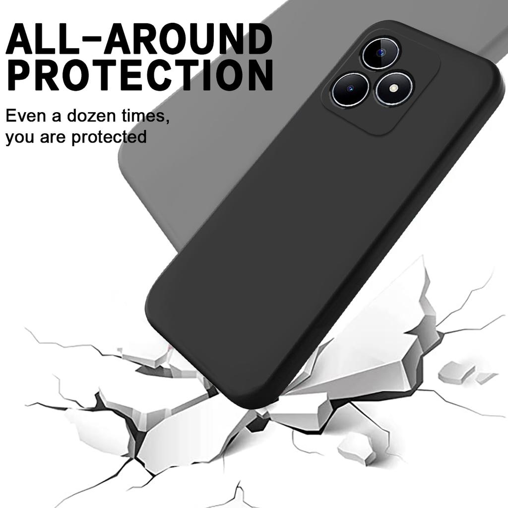 For Realme C51s 4G Case Liquid Silicone Anti-Scratch Phone Cover with Hand Strap