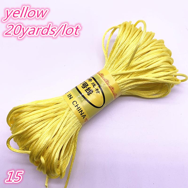 20yards/lot 1.5mm Chinese Knot Line Cord Silk Satin Cord Nylon Cord DIY String Necklace Bracelets Cord