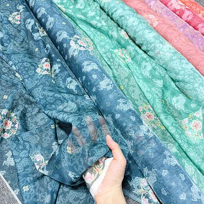 100*150cm Chinese Ancient Classical Traditional Chiffon Fabric For Sewing Hanfu Dress Horse Face Skirts Stage Costume