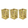 Metal Assembled Pen Holder Gold Architectural Pattern Quadrate Surfaces Plating DIY Pen Holder for