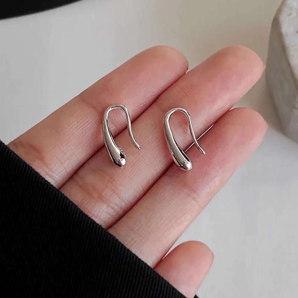

Silver Water Drop Shape Earrings for Women Simple Temperament Retro Jewelry Party Birthday серебряный