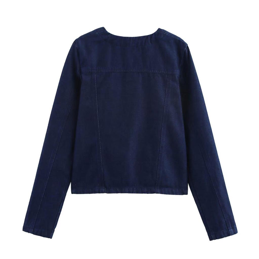 Spring 2025 Women's European & American Style Pocket Jacket & Shorts Set