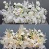 Large Wedding Aisle Runner with Silk Eucalyptus Flowers