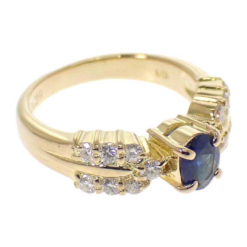 no brand  #8(JP Size) ring blue K18 yellow gold Women