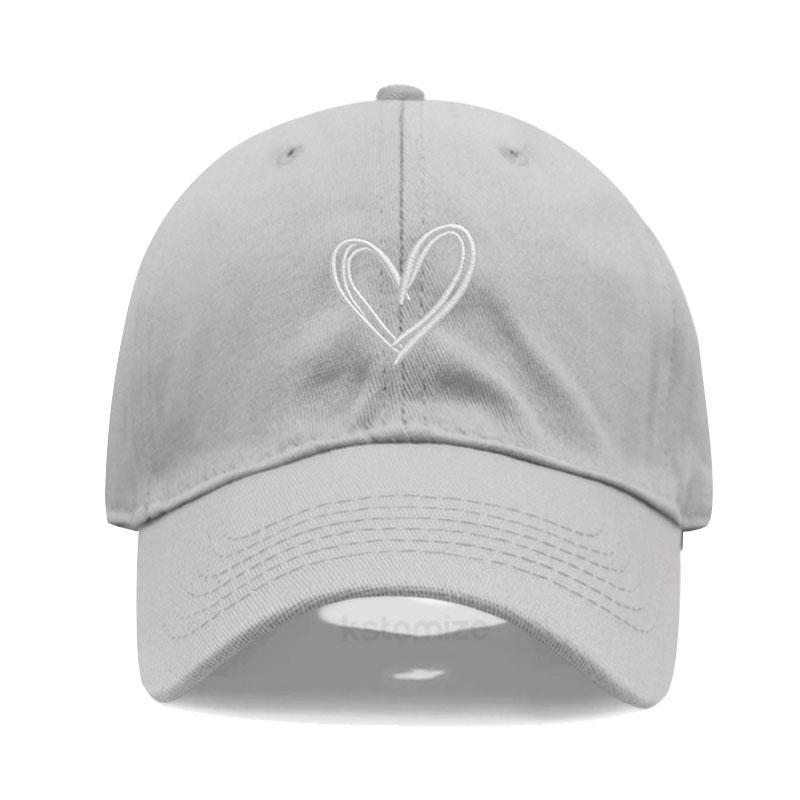 Unisex Soft Cotton Dad Hat Heart Embroidery Baseball Cap For Women Men Adjustable Unisex Casual Sports Caps