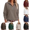 Sweatshirt Femme Demi-Zip Col Coloré Manches Longues Manches Raglan Coupe Ample Haut Décontracté pour un Usage Quotidien