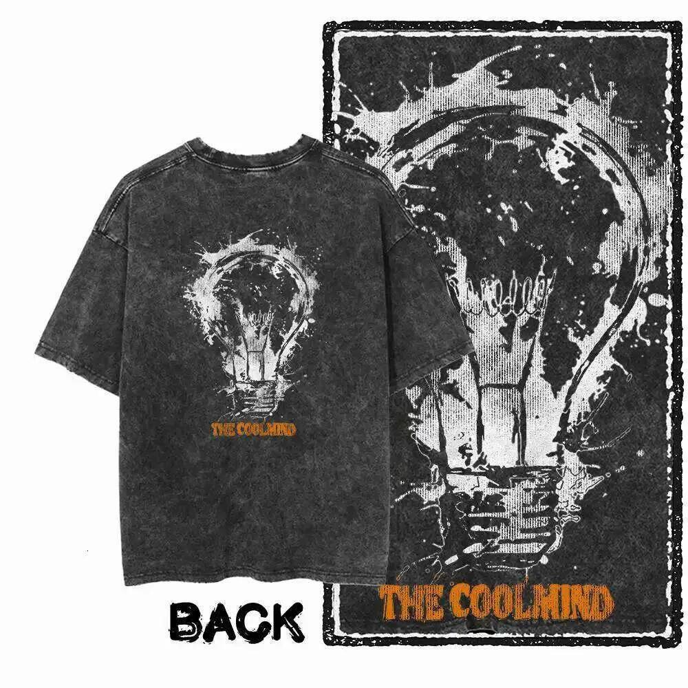 G12 Back Print 100% Cotton Streetwear Men's T-shirt | Acid Washed Big Size Cool Vintage O-neck Men's Tee Tshirt