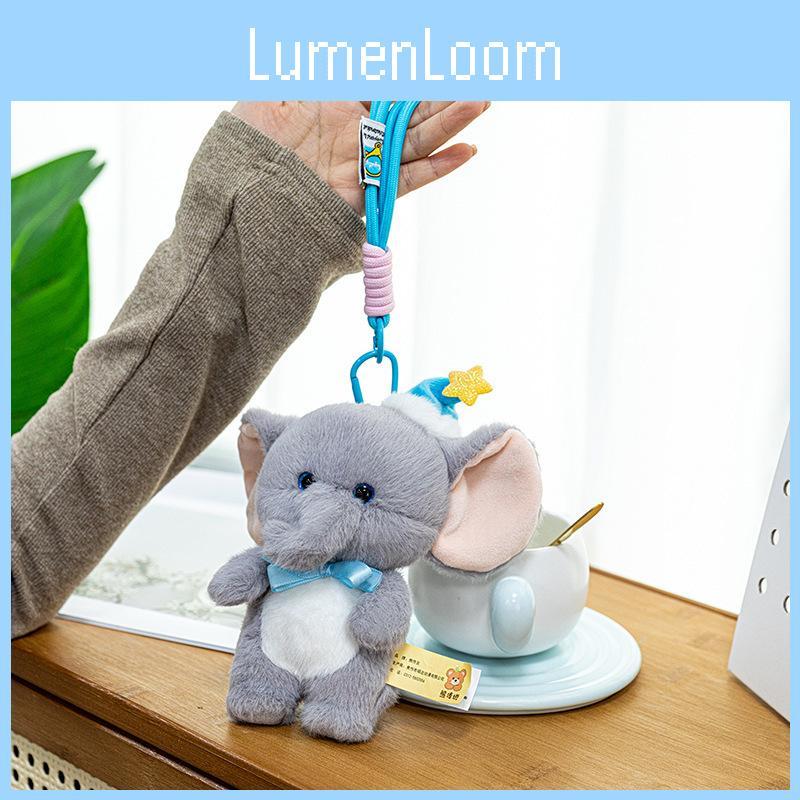 Cute Hat Sleeping Bow Cartoon Elephant Plush Toy Pendant For Decoration Bag