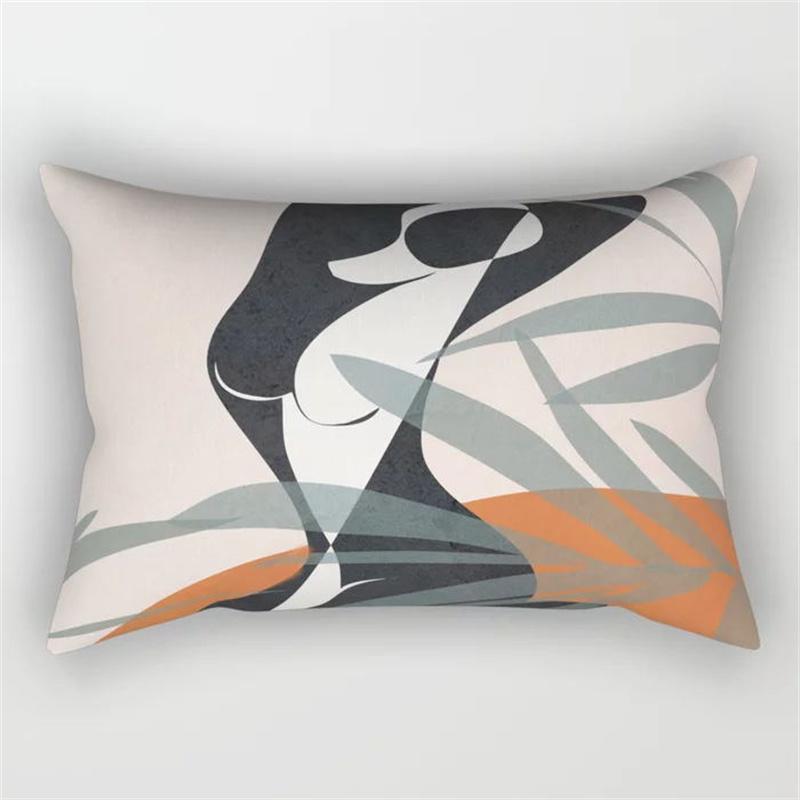 30x50 Nordic Abstract Geometric Splicing Leaf Plant Print Pillowcase Modern Fashion Polyester Cushion Cover Sofa Home Decor