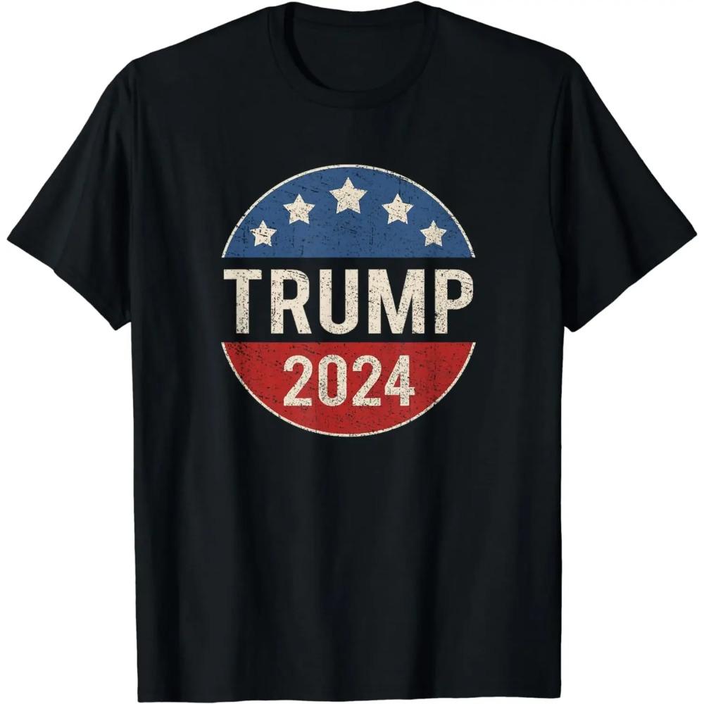 Even My Dog Is Waiting For Trump 2024 Funny Dog T-Shirt O-Neck Tops Printed Graphic Clothing Creative Breathable Koszulki