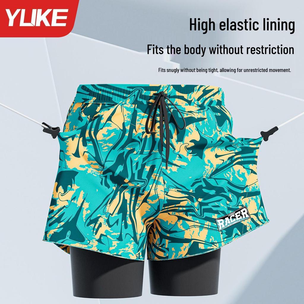 Men's Plus Size Anti-Embarrassment Swim Trunks Boxer Briefs and Swim Gear Set