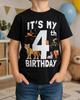 It's My 4th Birthday Shirt, Zoo Animal Party Tee, Safari Fourth Birthday Gift, Woodland Celebration Outfit, Kid Graphic Apparel for Children