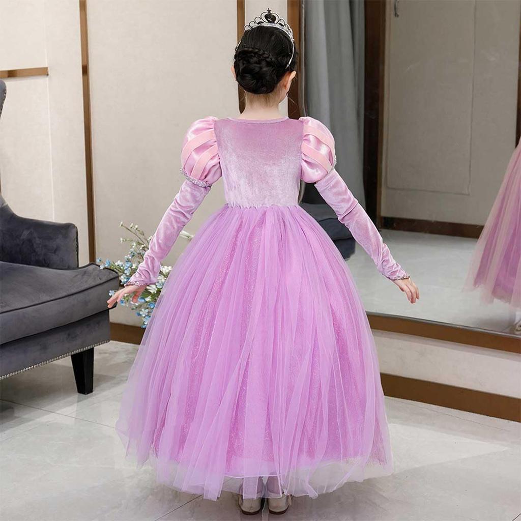 Rapunzel Dress Costume Cosplay Princess Costume Kids Halloween Princess Costume Girls D196 [monoii] Children's