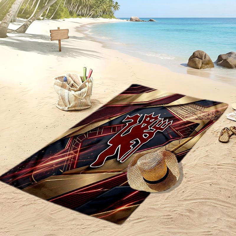 Manchester United Printed Beach Towel Quick Dry Soft TowelPortable Large Rectangular Beach Blanket for Travel Swimming Pool