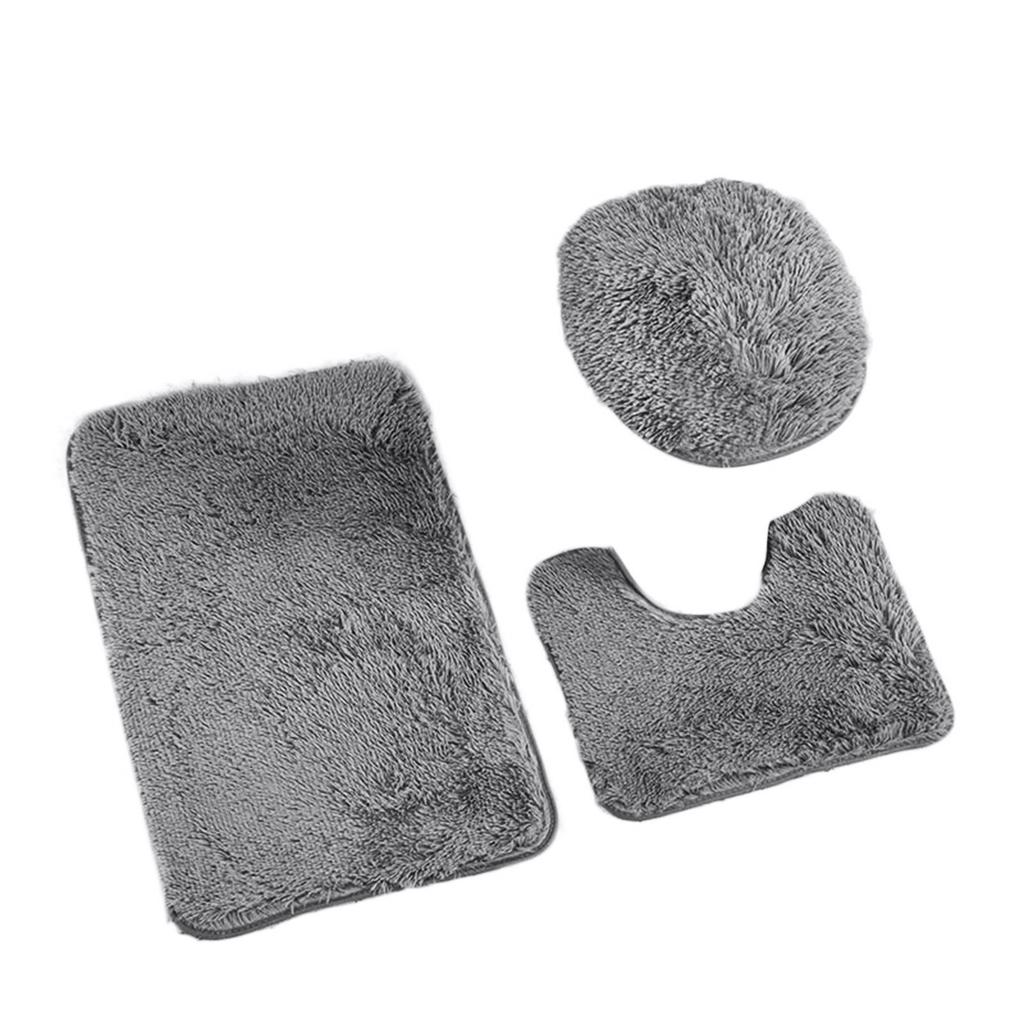 Luxurious 3-Piece Red Bathroom Rug Set Soft, Plush, Non-Slip Bath Mat, Contour Rug, and Toilet Lid Cover