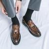 2025 Cheap New Business Casual Leather Shoes Men's Comfortable and Breathable Tassel One Pedal Foot Cover Men's Large Size Shoes