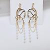 Retro Ruyi Tassel Fan-shaped Stud Earrings - Chinese Style
