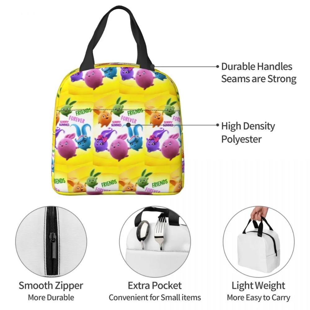 Sunny Bunnies Anime Cartoon Insulated Lunch Bag for Women Office Cooler Thermal Food Box Tote Portable Lunch Boxes Container