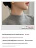 Rolled-Edge Half-High Collar Cashmere Knit Seamless Sweater: Women's Autumn/Winter Solid White Wool Base Layer